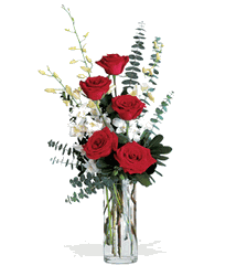 Red Roses and White Orchids