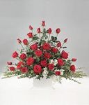 Red roses basket sympahy