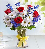 Red , white Blue Mixed bouquet