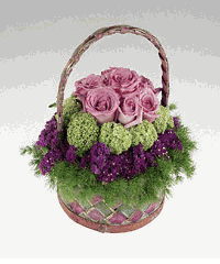  Rose and  flowers in a basket.