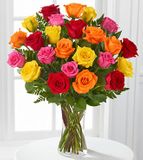 Simply Cheerful Mixed Rose Bouquet 