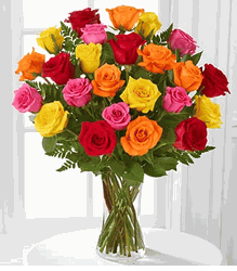 Simply Cheerful Mixed Rose Bouquet 