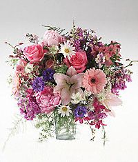 Soft colors of mixed flowers