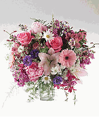 Soft colors of mixed flowers