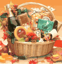 Thanksgiving Gourmet Gift Basket with wine