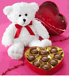 True Love Teddy Bear & Chocolates 