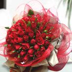 Valentine day Red Roses Hand Bouquet 