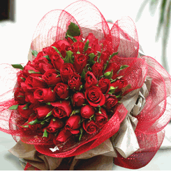 Valentine day Red Roses Hand Bouquet 