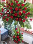 Wedding flower red roses arrangement