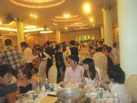 Wedding party at restaurant