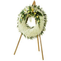 White Wreath Flower sympathy- Hoa Chia buon