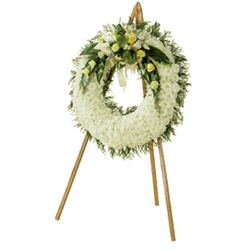 White Wreath Flower sympathy- Hoa Chia buon