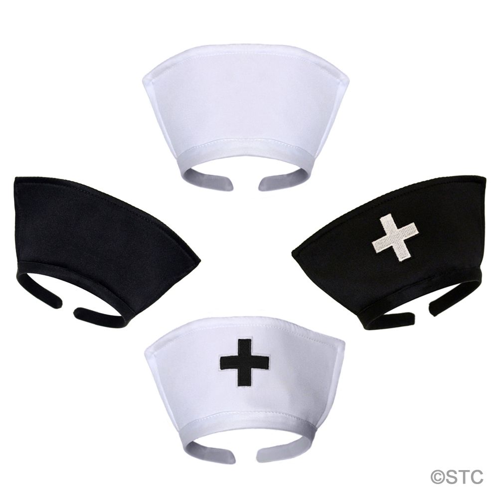 Black Classic Nurse Hat Headband DIY Halloween Nurse Costume Accessory