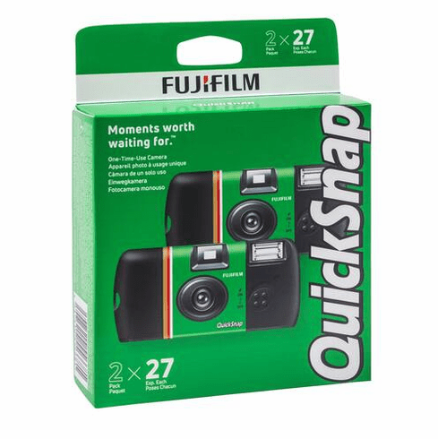 Fuji Quicksnap Flash Single Use ISO 400 Camera 27 Exposure 2-Pack PAST DATE SPECIAL