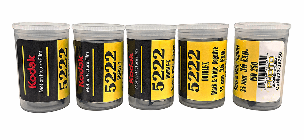 Kodak 5222 Double - X Black & White Film 35mm x 36 Exposures ISO 250 - 5 Roll Pack