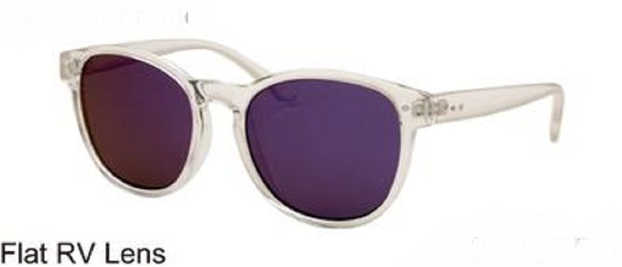 Clear Frame Reflective Flat Lens Sunglass