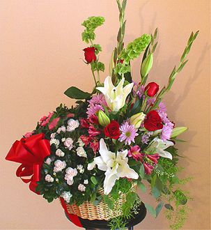 Pink and White Azalea Plants and Floral Arrangement