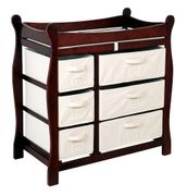 Badger Basket Sleigh Changing Table Six Baskets - Assorted Colors