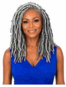 Foxy Silver Braid Butterfly Locs 12"