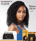 Sensationnel 100% Premium Fiber Curls Kinks & Co Textured Clip-ins Rule Breaker 10" 9 PC CLIP-INS