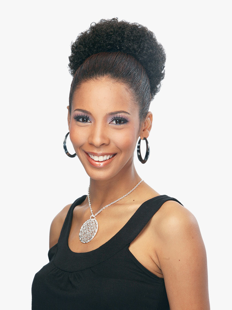 Bijoux Destiny Draw String Premium Realistic-Fiber Afro Puff (L)