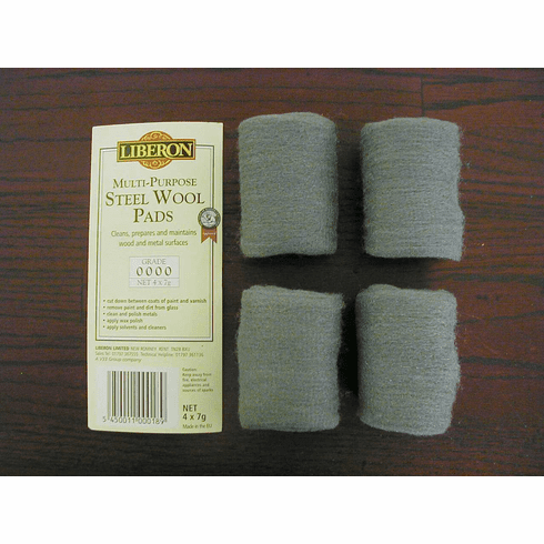 Liberon #0000 Oil Free Steel Wool - 4 Pack