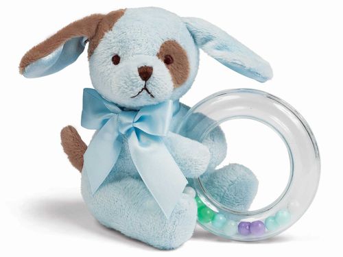 Bearington Baby Waggles Blue Puppy Dog Shaker Rattle