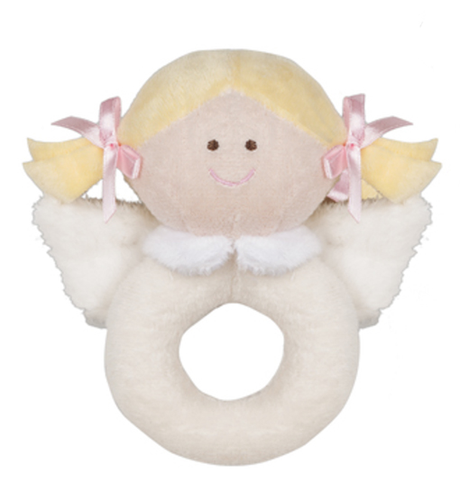 Baby Ganz Heaven Sent Plush Angel Ring Rattle 5"