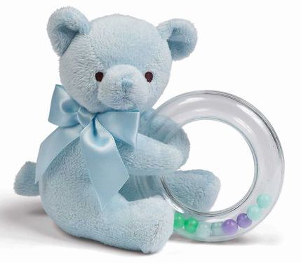 Bearington Baby Polky Blue Bear Shaker Rattle