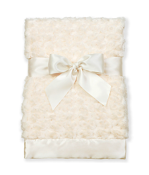Bearington Baby Swirly Blanket - Cream 16" x 16"