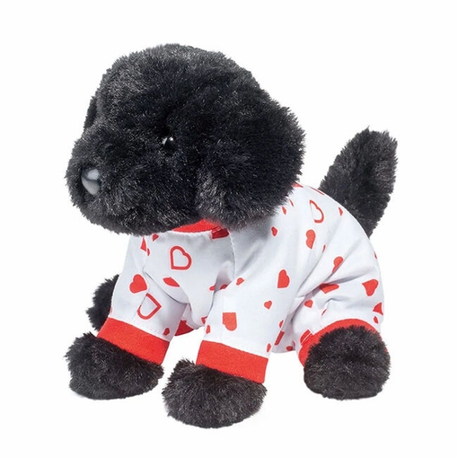 Douglas Amore Black Lab PJ Pup with Heart Pajamas 7"