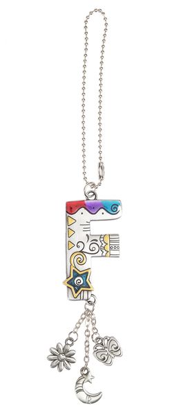 Ganz Car Charms Color Art Monogram Letter - F