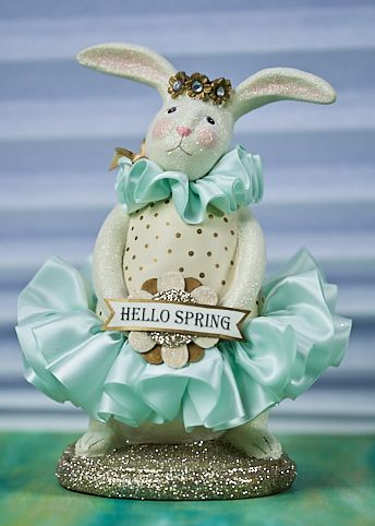 Heather Myers - Cupcake Bunny Hello Spring Figurine 9.5"