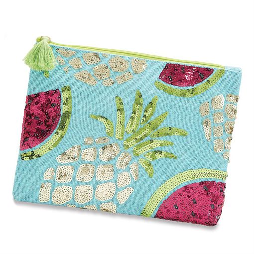 Mud Pie Paradise Dazzle Sequin Carry All Case - Fruit