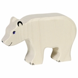 Holztiger Braunbär Holzfigur – Handbemalt Aus Massivem Ahorn-/Buchenholz, Ca. 15 Cm, Mit Palandi® Sticker