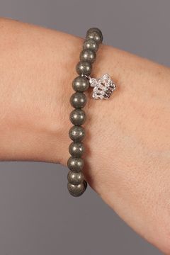 Baby Crown Diamond Bracelet w/Pyrite 6MM