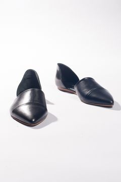 Black Leather D'Orsay Flat