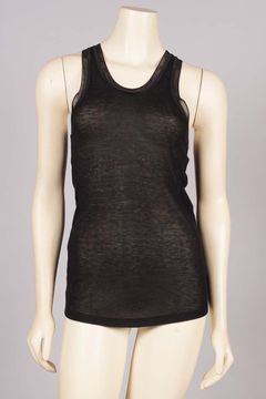 Black Modal Cashmere Ribbed Tank
