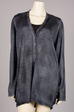 Cashmere Cardigan w/Vintage Hermes Print Size L