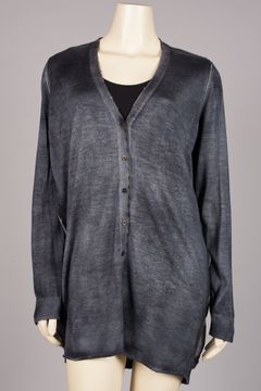 Cashmere Cardigan w/Vintage Hermes Print Size M