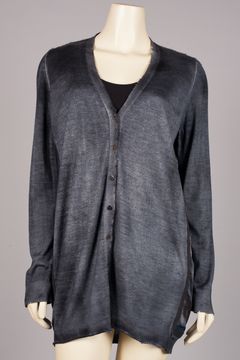 Cashmere Cardigan w/Vintage Hermes Print Size S