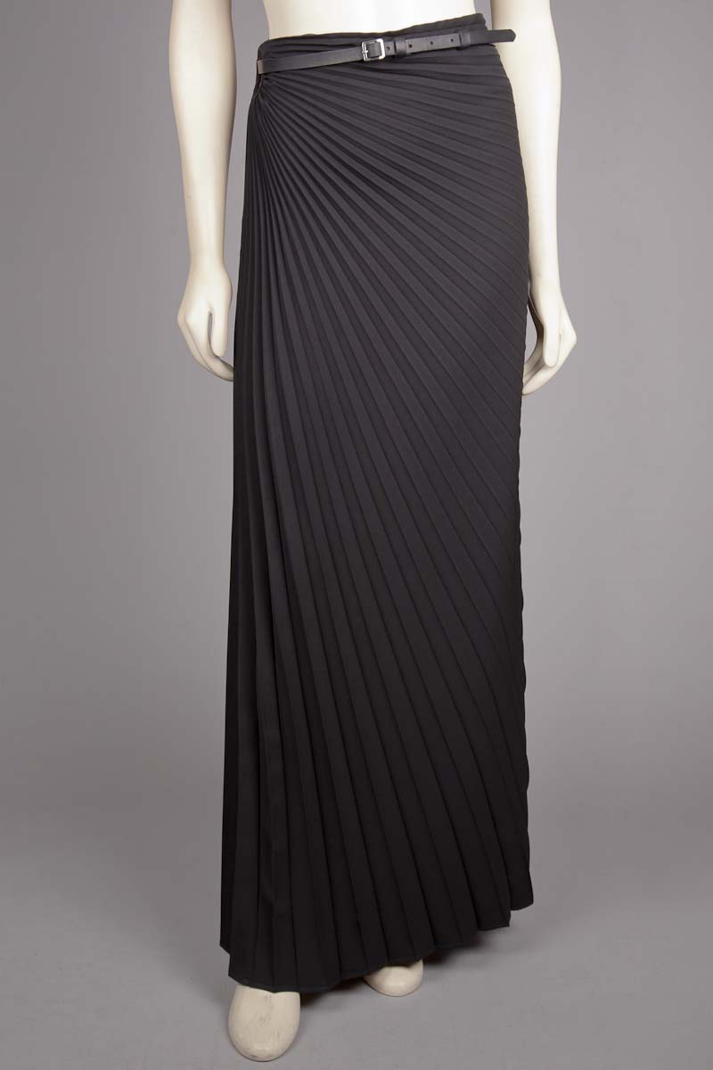 Maison Martin Margiela | Diagonal Pleated Maxi Skirt w/Belt