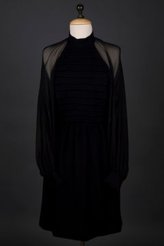 Edwardian Dress w/ Tiered Eyelash Ribbon Panel