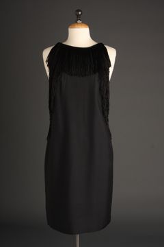 Fringe-Lined Halter Dress w/ Cut-Out Back