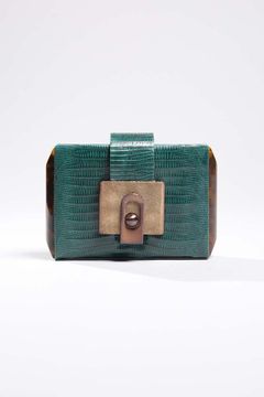 Lizard Minaudiere Box Clutch