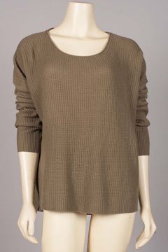 Loose Crewneck Tuckstitch Sweater