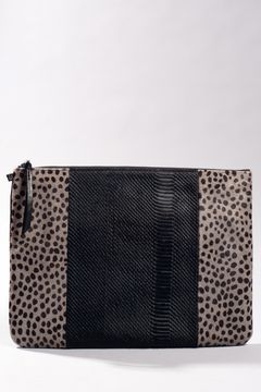 Medium Cheetah and Black Pouch