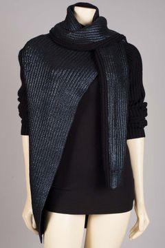 Metallic Printed Asymetrical Sweater