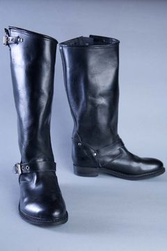 Motorcycle Mid-Calf Biker Boot w/Buckles