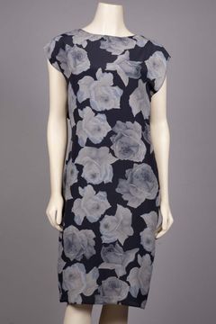 Ombre Rose Silk Shift Dress w/Drape Back